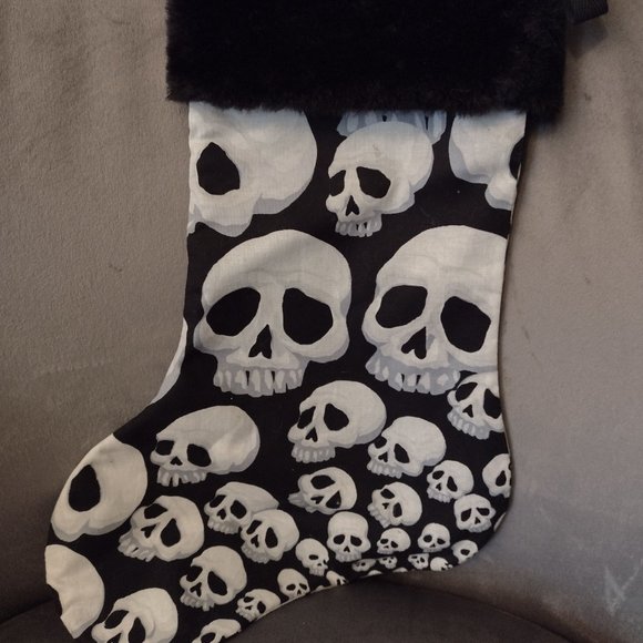 Working Class Punx Other - B&W Skull Christmas/Halloween Stocking